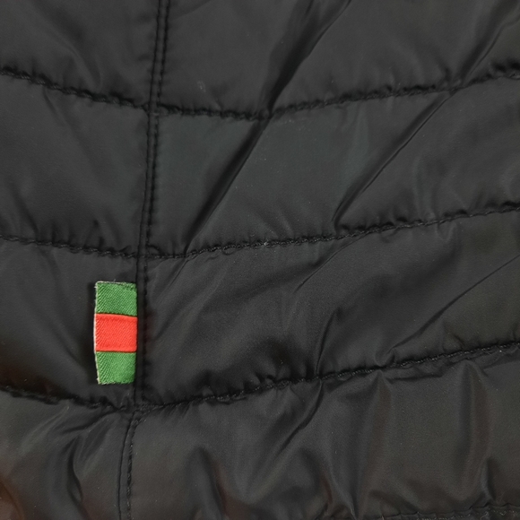 AW97 GUCCI x TOM FORD Vtg Moto Puffer Jacket Web Leather Nylon Biker Bomber - Picture 4 of 16